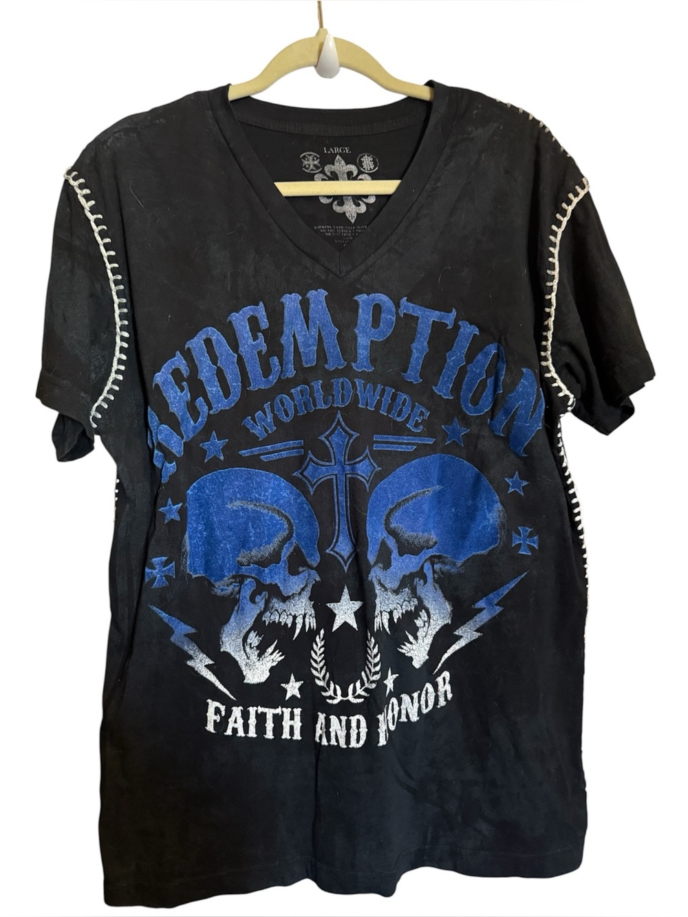 Redemption Worldwide 'Faith and Honor' Black Short Sleeve Tee